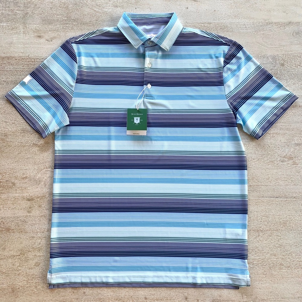 Hickey Freeman Golf Polo Stripes sz S MSRP $94.00